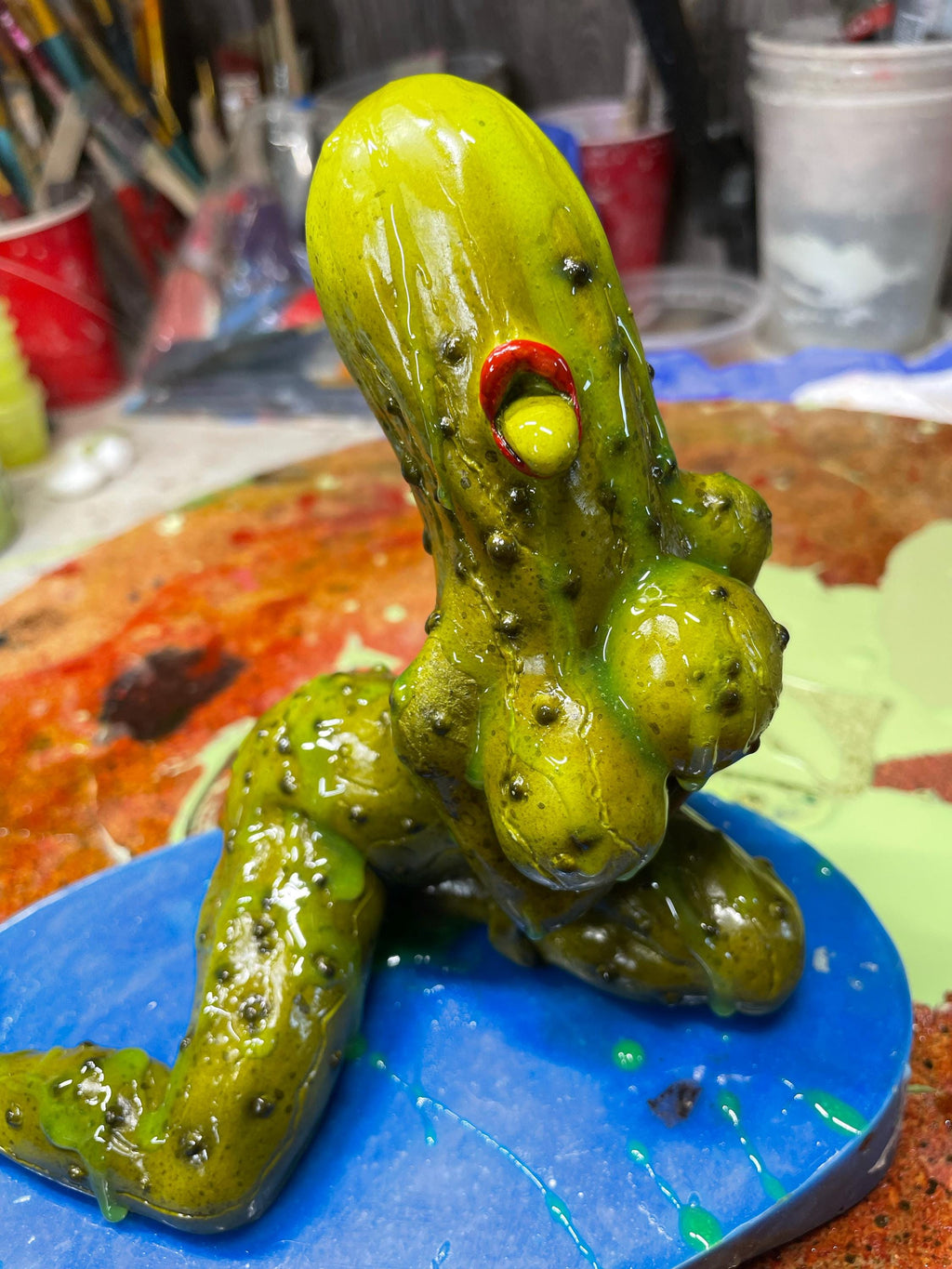 Tickle Pitties Pickle Figurine by Cig Neutron Sculpture Hand painted